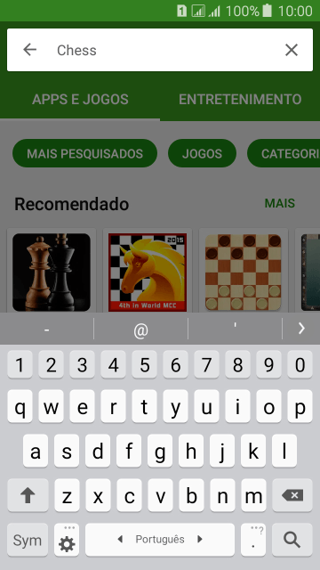 Insira o nome ou assunto do app desejado, e pressione o ícone de busca. Insira o nome ou assunto do app desejado, e pressione o ícone de busca.