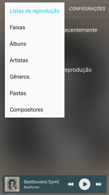 Pressione a categoria desejada, e navegue até o arquivo de música desejado. Pressione a categoria desejada, e navegue até o arquivo de música desejado.