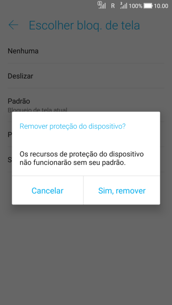 Pressione Sim, remover. Pressione Sim, remover.