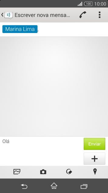 Pressione Enviar quando você terminar de digitar seu torpedo. Pressione Enviar quando você terminar de digitar seu torpedo.
