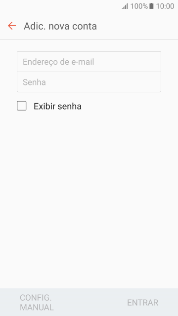Pressione Endereço de e-mail, e digite o endereço de e-mail. Pressione Endereço de e-mail, e digite o endereço de e-mail.