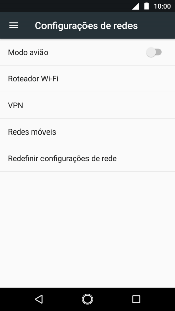 Pressione Redes móveis. Pressione Redes móveis.