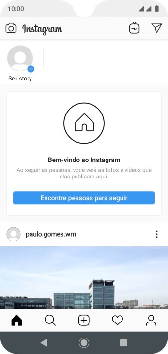 Pressione o ícone de busca. Pressione o ícone de busca.