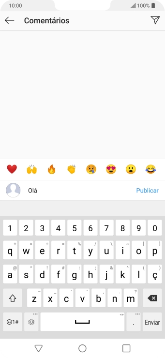 Digite o texto, e pressione Publicar. Digite o texto, e pressione Publicar.