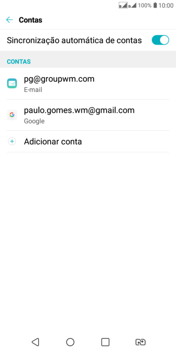 Pressione a conta de e-mail desejada. Pressione a conta de e-mail desejada.