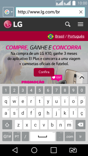Digite o endereço da página desejada, e pressione Ir. Digite o endereço da página desejada, e pressione Ir.