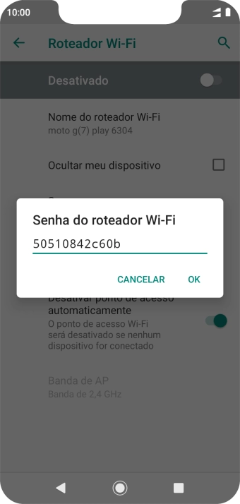 Digite a senha desejada e pressione OK. Digite a senha desejada e pressione OK.