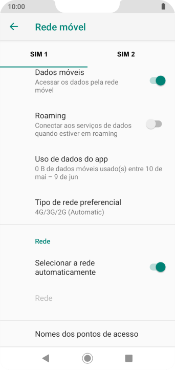 Pressione Nomes dos pontos de acesso. Pressione Nomes dos pontos de acesso.