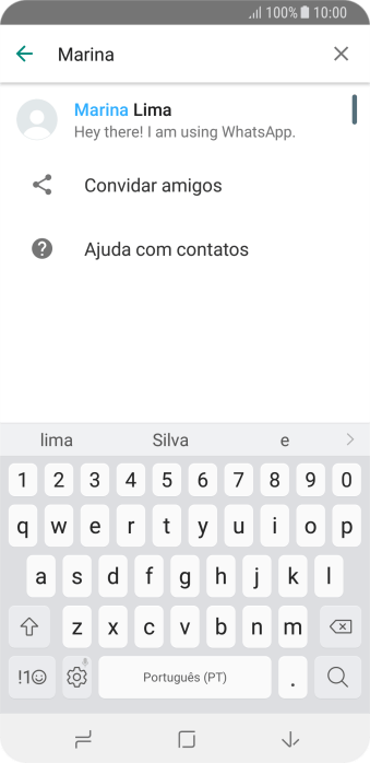 Pressione o contato desejado. Pressione o contato desejado.