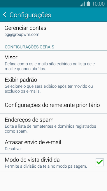 Pressione Gerenciar contas. Pressione Gerenciar contas.