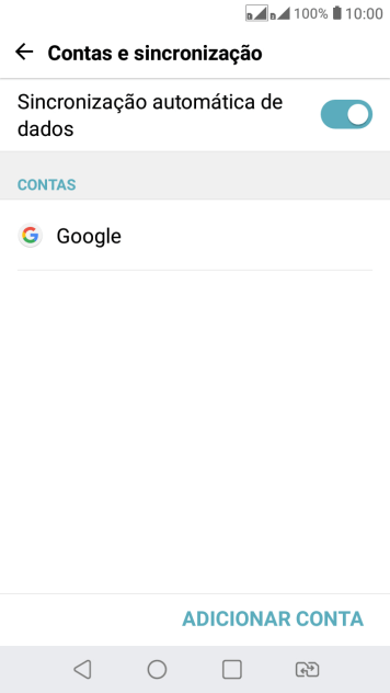 Pressione ADICIONAR CONTA. Pressione ADICIONAR CONTA.