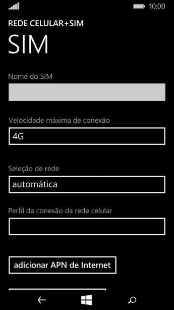 Pressione adicionar APN de Internet. Pressione adicionar APN de Internet.