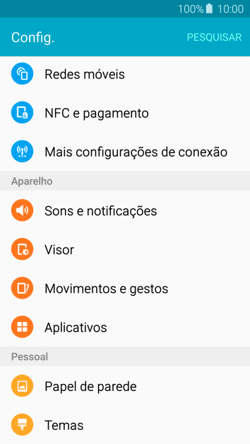 Pressione Sons e notificações. Pressione Sons e notificações.