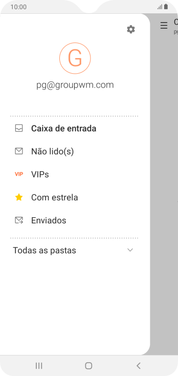 Pressione o ícone de configurações. Pressione o ícone de configurações.