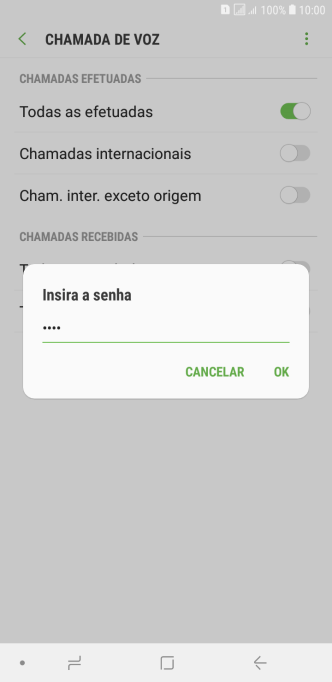 Digite sua senha de bloqueio, e pressione OK. Digite sua senha de bloqueio, e pressione OK.