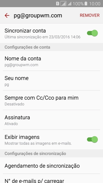 Pressione Nome da conta, e digite o nome da conta de e-mail. Pressione Nome da conta, e digite o nome da conta de e-mail.