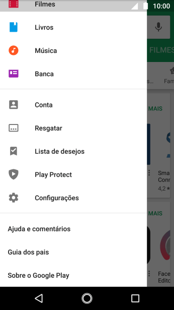 Pressione Configurações. Pressione Configurações.