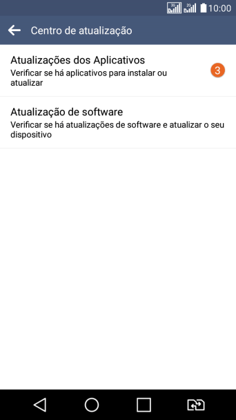 Pressione Atualização de software. Pressione Atualização de software.