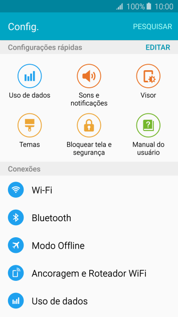 Pressione Sons e notificações. Pressione Sons e notificações.