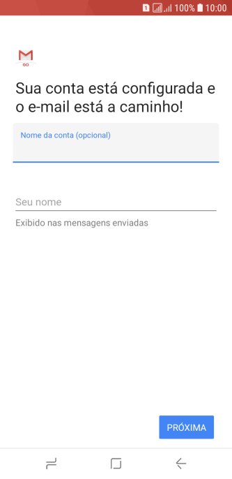 Pressione Seu nome, e digite o nome de remetente desejado. Pressione Seu nome, e digite o nome de remetente desejado.