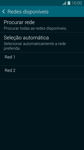 Se você quiser selecionar a rede automaticamente, deve pressionar Seleção automática. Se você quiser selecionar a rede automaticamente, deve pressionar Seleção automática.
