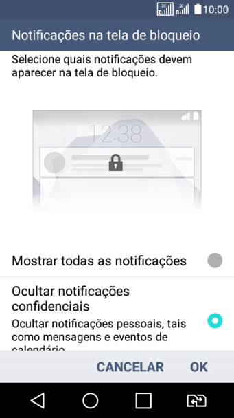 Pressione a configuração desejada. Pressione a configuração desejada.