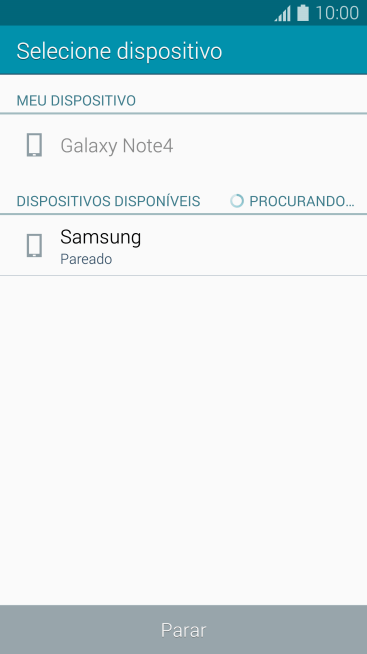 Pressione o dispositivo Bluetooth desejado, e aguarde um instante enquanto o arquivo é transferido. Pressione o dispositivo Bluetooth desejado, e aguarde um instante enquanto o arquivo é transferido.