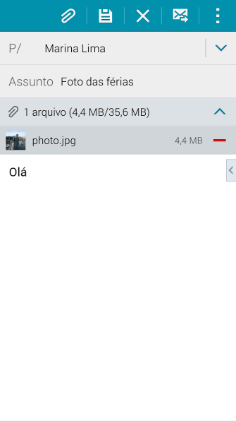 Pressione o ícone de enviar, quando você terminar de escrever seu e-mail. Pressione o ícone de enviar, quando você terminar de escrever seu e-mail.