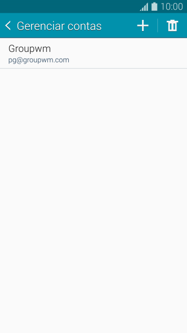 Pressione o ícone de adicionar conta. Pressione o ícone de adicionar conta.