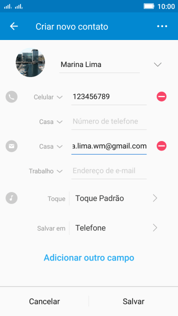 Pressione a lista suspensa ao lado do número do endereço de e-mail. Pressione a lista suspensa ao lado do número do endereço de e-mail.