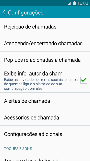 Pressione Configurações adicionais. Pressione Configurações adicionais.
