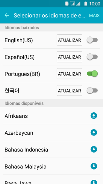 Pressione o idioma desejado para adicioná-lo. Pressione o idioma desejado para adicioná-lo.