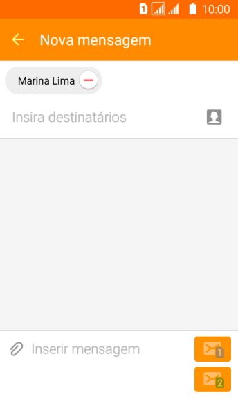 Pressioneo campo de escrever, e digite o texto da sua MMS. Pressioneo campo de escrever, e digite o texto da sua MMS.
