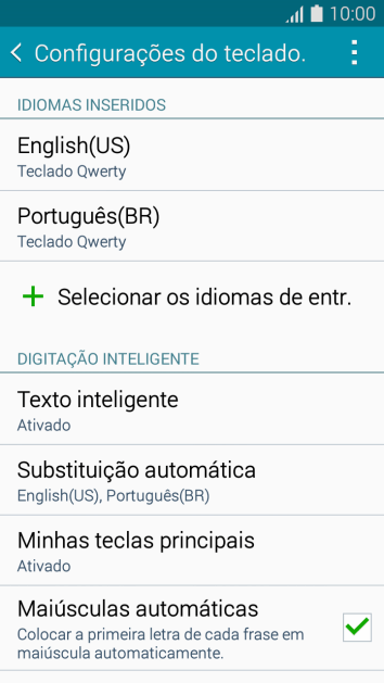 Pressione o idioma escolhido. Pressione o idioma escolhido.