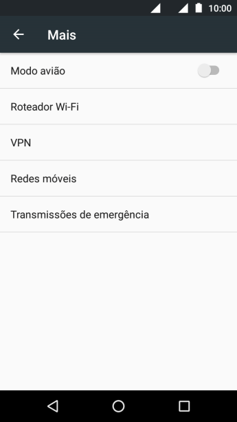 Pressione Redes móveis. Pressione Redes móveis.