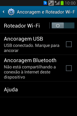 Pressione Ancoragem USB para ativar a função. Agora está estabelecida a conexão de Internet do computador via celular. Pressione Ancoragem USB para ativar a função. Agora está estabelecida a conexão de Internet do computador via celular.