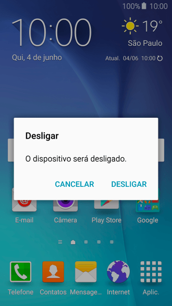 Pressione DESLIGAR. Pressione DESLIGAR.