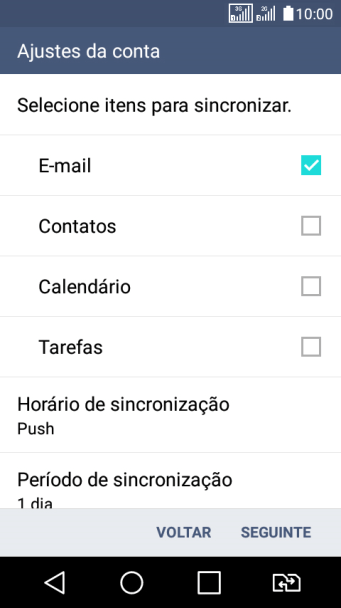 Se a tela mostrar essa imagem, sua conta foi reconhecida e configurada automaticamente. Siga as instruções da tela para inserir mais informações e finalizar a configuração. Se a tela mostrar essa imagem, sua conta foi reconhecida e configurada automaticamente. Siga as instruções da tela para inserir mais informações e finalizar a configuração.