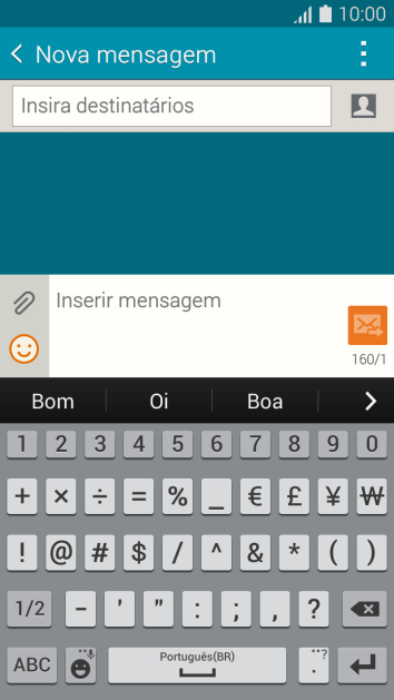 Pressione os números ou caracteres desejados. Pressione os números ou caracteres desejados.