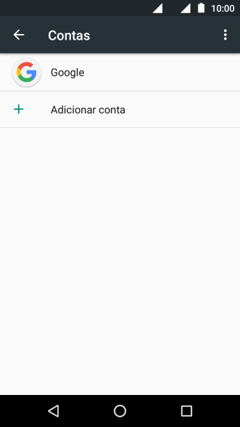 Pressione Adicionar conta. Pressione Adicionar conta.