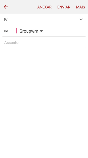Pressione o campo de busca, e digite as primeiras letras do destinatário. Pressione o campo de busca, e digite as primeiras letras do destinatário.
