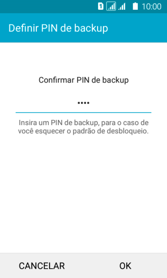 Digite o código PIN novamente e pressione OK. Digite o código PIN novamente e pressione OK.