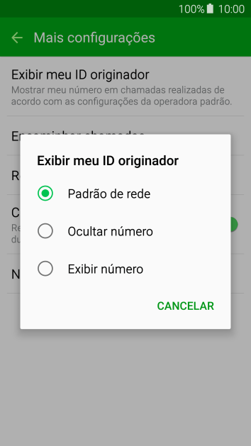 Pressione Exibir número para ativar a identificação do seu número. Pressione Exibir número para ativar a identificação do seu número.