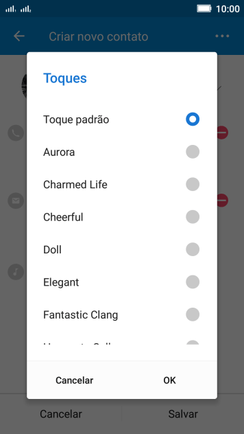 Pressione os toques desejados para escutá-los. Pressione os toques desejados para escutá-los.