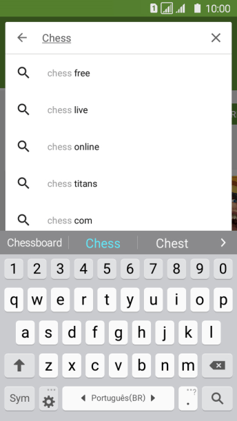 Insira o nome ou assunto do app desejado, e pressione o ícone de busca. Insira o nome ou assunto do app desejado, e pressione o ícone de busca.