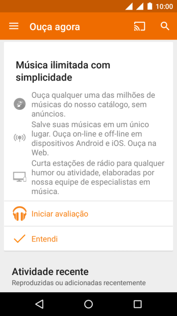 Deslize para a direita a partir do lado esquerdo da tela. Deslize para a direita a partir do lado esquerdo da tela.