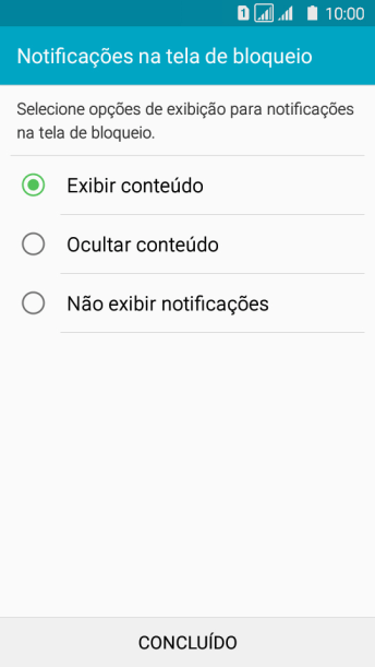 Pressione a configuração desejada. Pressione a configuração desejada.