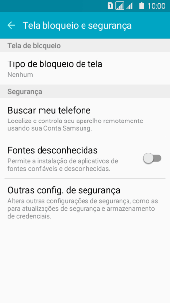 Pressione Tipo de bloqueio de tela. Pressione Tipo de bloqueio de tela.