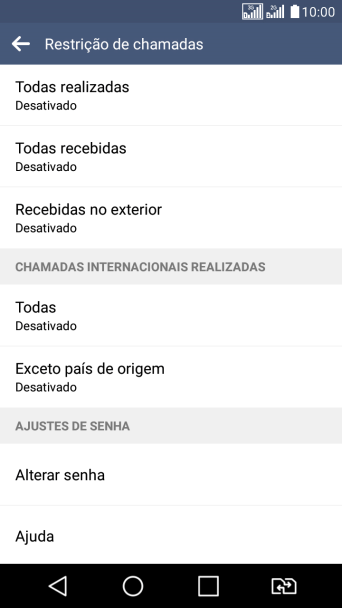 Pressione o tipo de bloqueio desejado. Pressione o tipo de bloqueio desejado.