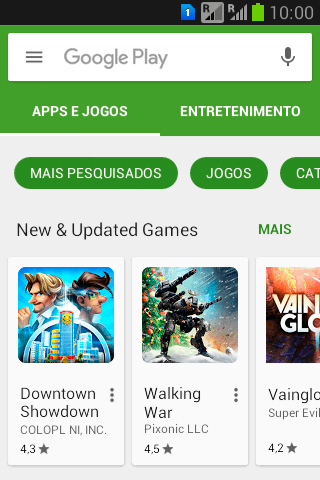 Pressione Google Play. Pressione Google Play.